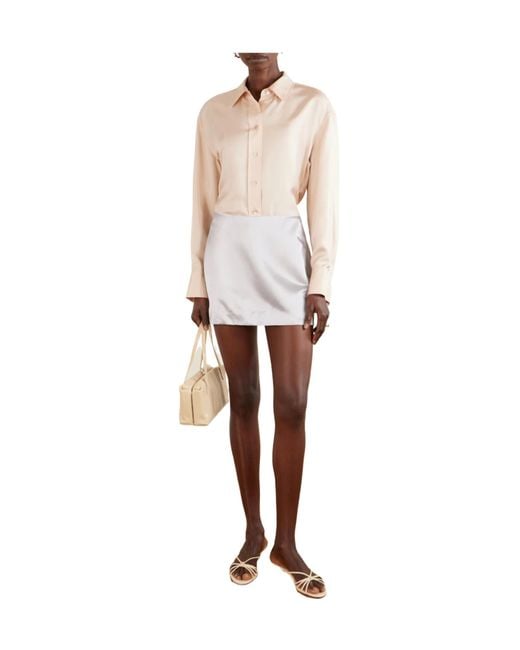 Kallmeyer White Glossy Satin Mini Skirt