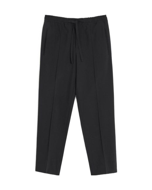 Valentino Gray Pleat Detailed Drawstring Pants for men