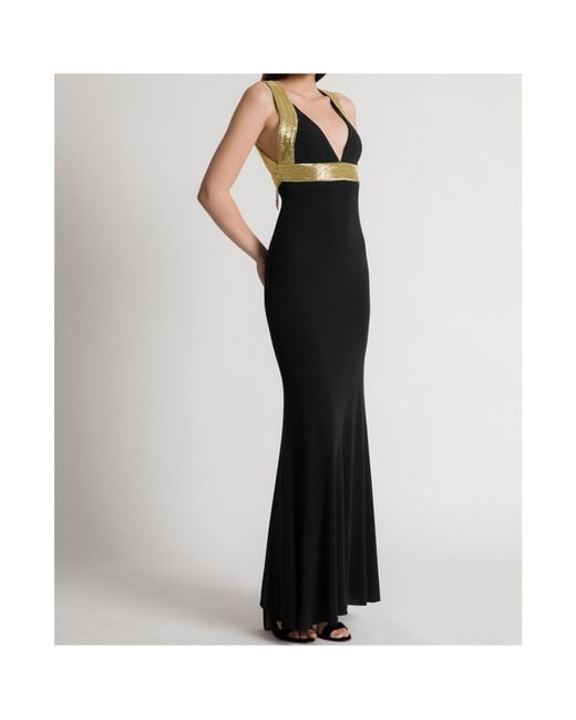 Alberta Ferretti Black Fitted Long Dress