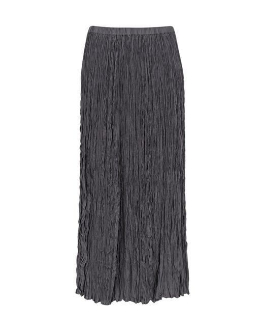 Alysi Gray Crinkled Maxi Skirt