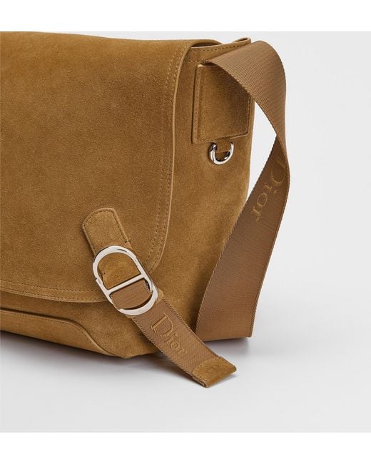 Dior Brown Medium Jett Messenger Bag With Flap for men