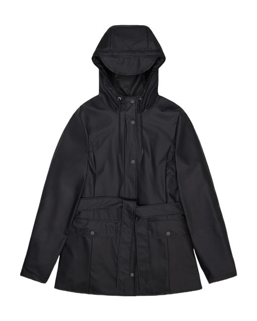 Rains Black Curve Waterproof Jacket
