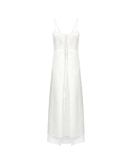 MM6 by Maison Margiela White Sleeveless Midi Dress