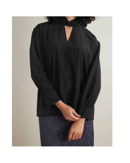 Joseph Black Cut-Out Detail Blouse