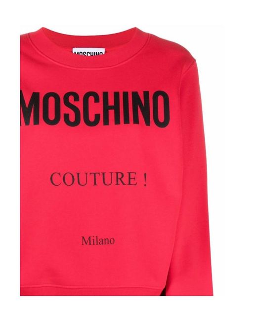 Moschino Pink Logo-Print Cotton Sweatshirt