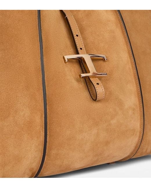 Tod's Brown T-Timeless Suede Shoulder Bag