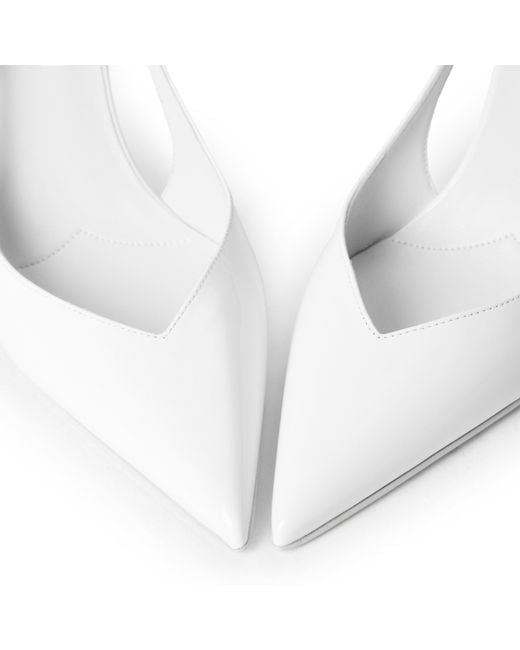 Prada White Shaped Slingbacks
