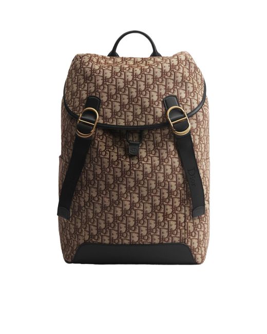Dior Brown Jett Backpack With Flap for men