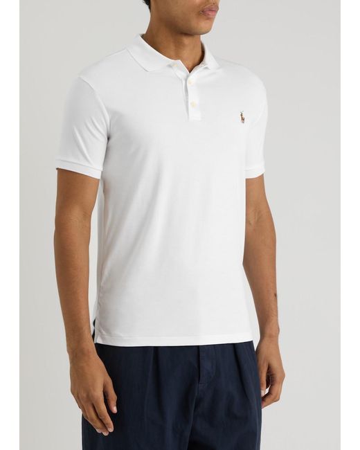 Polo Ralph Lauren White Slim Pima Cotton Polo Shirt for men