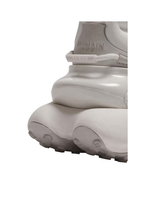 Balmain Gray Unicorn Lace-Up Sneakers for men