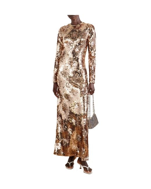 Rabanne Natural Sequin Maxi Dress