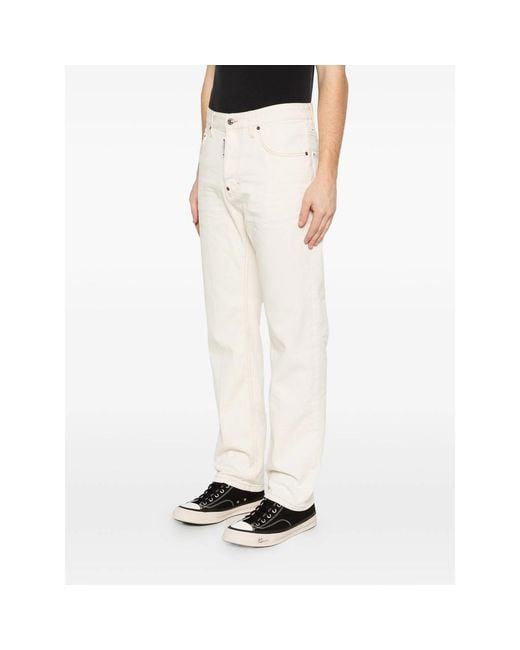 DSquared² White Distressed Slim Jeans for men