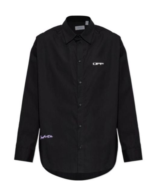Off-White c/o Virgil Abloh Black Long-Sleeved Shirt for men