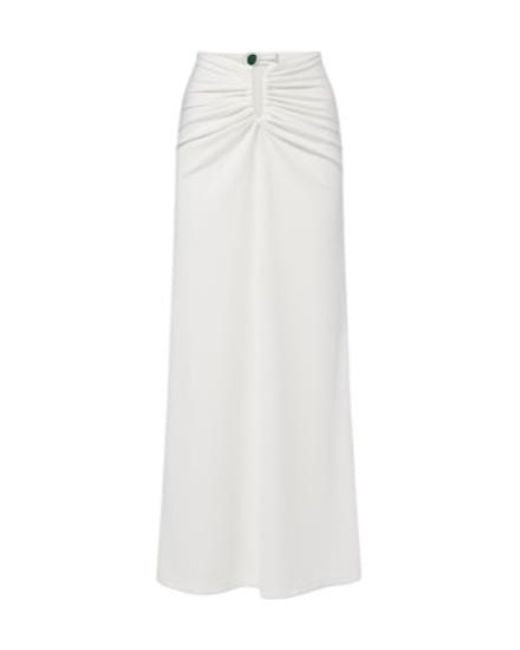 Christopher Esber White Gathered Maxi Skirt
