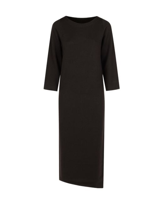 Courreges Black Courrèges Draped Long Dress