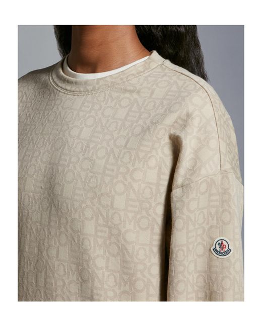 Moncler Natural Monogram Jacquard Oversized Sweatshirt