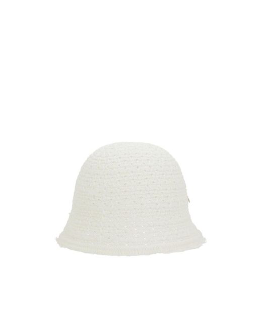 Maison Michel White Lison Knitted Cloche Hat