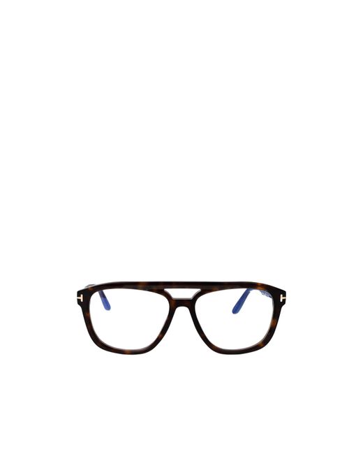 Tom Ford White Eyewear Pilot Frame Glasses for men