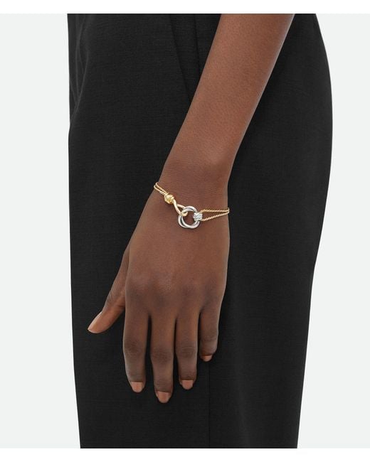 Bottega Veneta Metallic Knot Bracelet