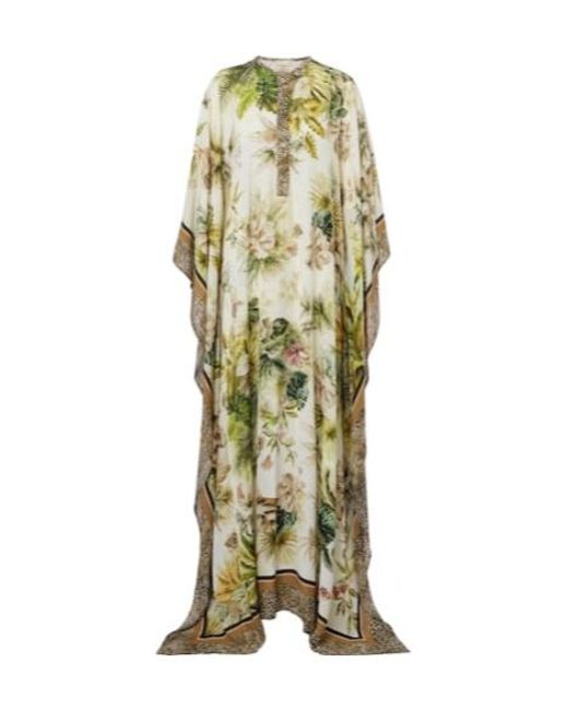 Elie Saab Green Savannah Printed Chiffon Dress