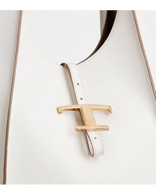 Tod's White T Timeless Medium Tote Bag