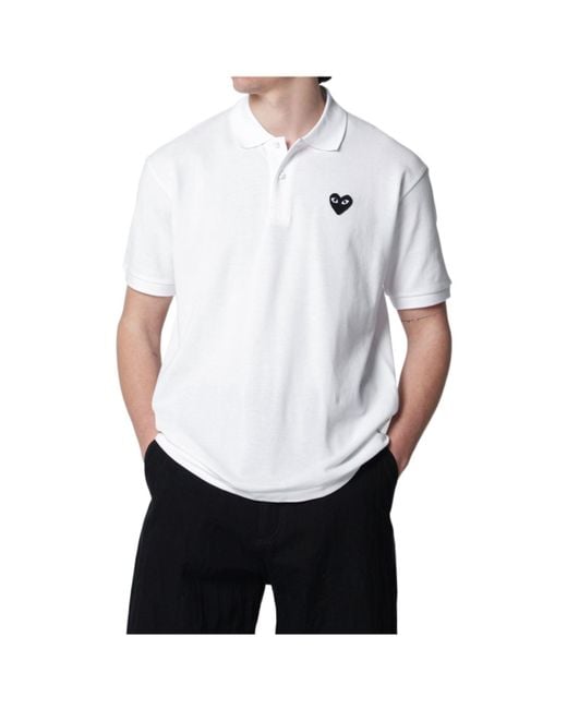 Comme des Garçons White Short-Sleeved Polo Shirt for men