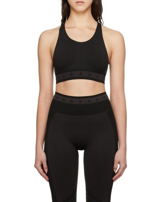 Golden Goose Deluxe Brand Black Logo Waistband Sports Bra