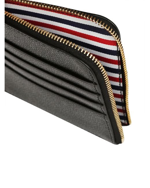Thom Browne Black Logo-Loop Zip-Around Wallet for men