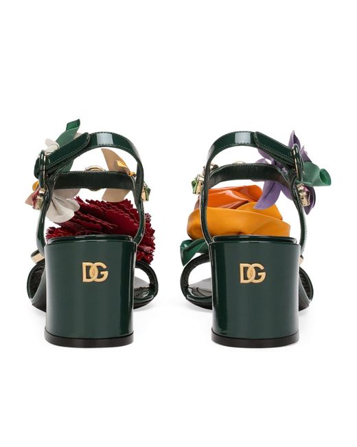 Dolce & Gabbana Green Round Toe High Heel Sandals
