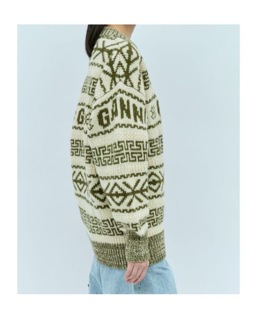 Ganni Blue Wool Pullover