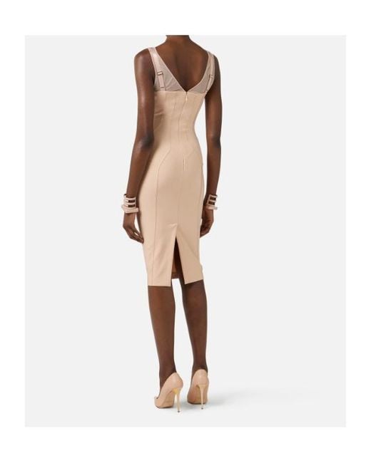 Elisabetta Franchi Multicolor Sheer Panel Corset Dress