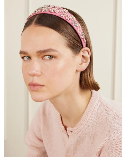 Erdem Pink Embellished Headband