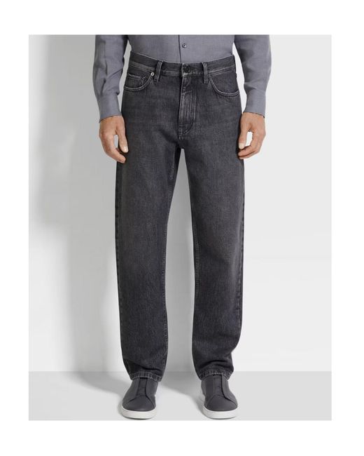 Zegna Blue Cotton Jeans for men