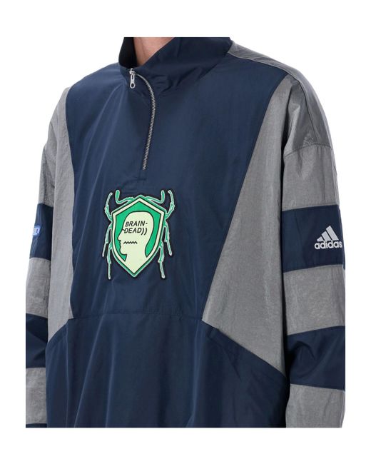 Adidas Originals Blue X Brain Dead Half-Zip Track Sweatshirt for men