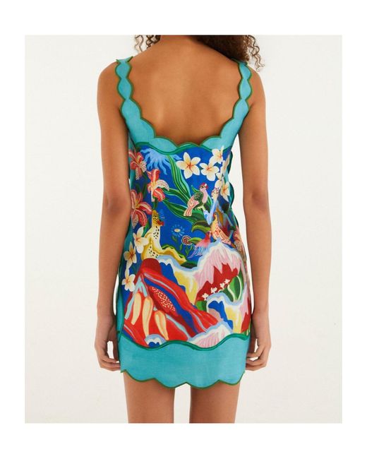 Farm Rio Blue Sleeveless Dress