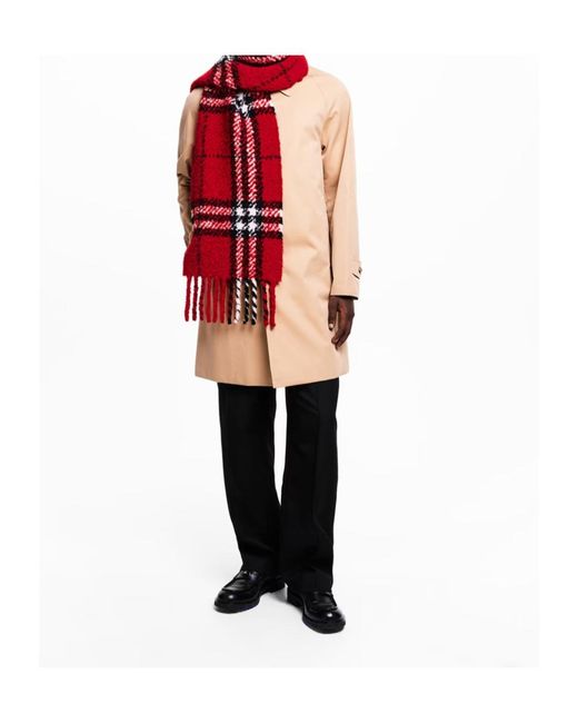 Burberry Red Plaid Pattern Scarf for men