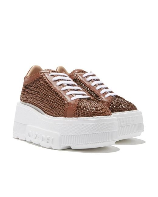 Casadei Brown Nexus Hanoi Wedge Platform Sneakers