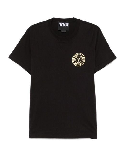 Versace Jeans Black Couture Logo Emblem T-Shirt for men