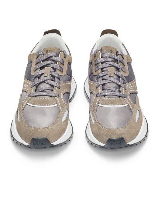 Boss Gray Classic Sneakers for men