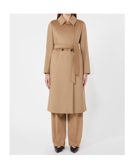 Max Mara Natural Wool Robe Coat