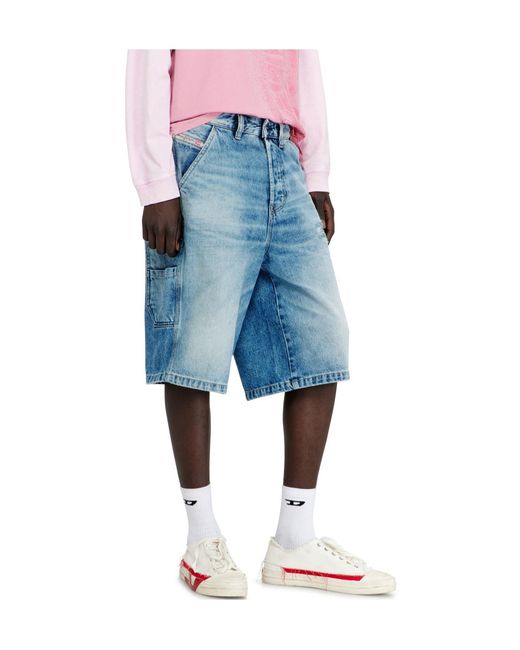 DIESEL Blue Relaxed Shorts for men