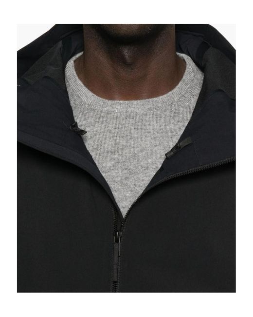 Veilance Black Hooded Zip-Up Jacket for men