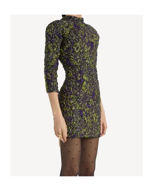 Balmain Black Cloqué Jacquard Dress