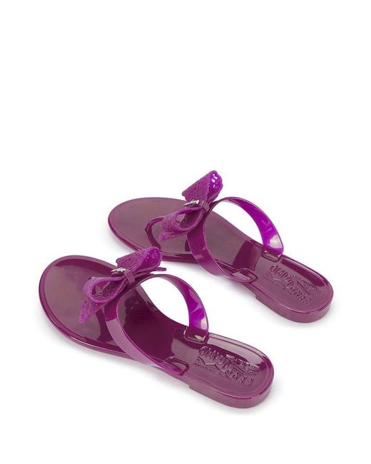 Ferragamo Purple Bowknot Clip Toe Cool Drag