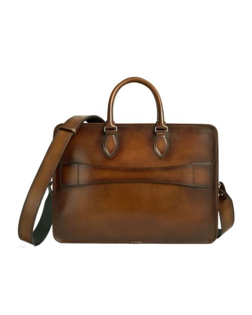 Berluti Brown Deux Jours Briefcase for men