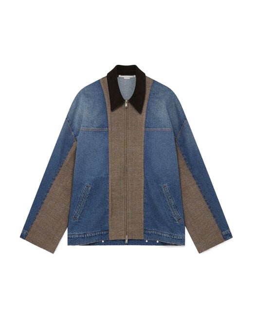 Stella McCartney Blue Tweed Panelled Denim Jacket