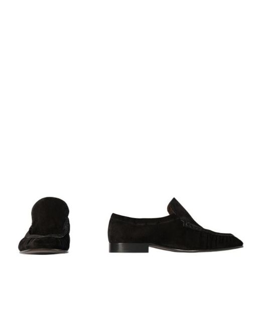 The Row Black Soft Two Suede Loafers for men