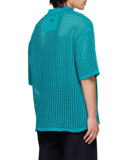 Wooyoungmi Blue Shoulder-Length Polo Shirt for men