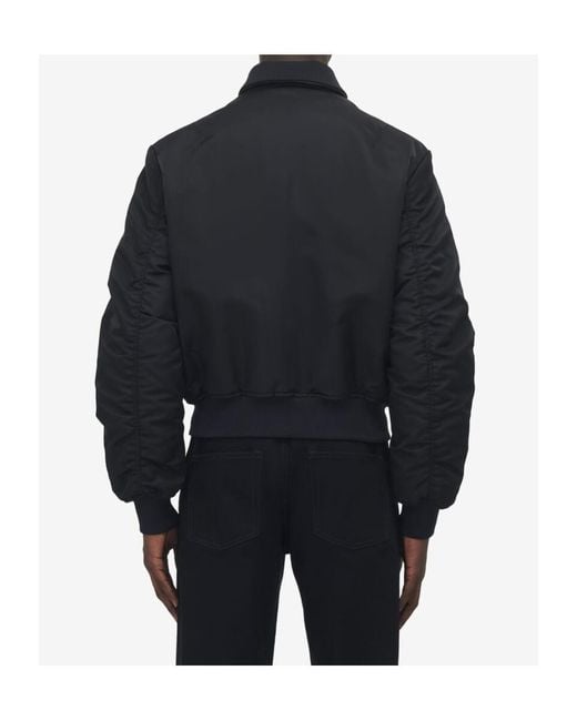 McQueen Black Zip Detail Cropped Bomber Jacket for men