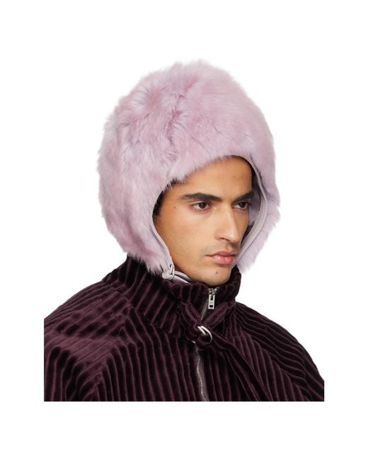 Acne Pink Shearling Cap for men